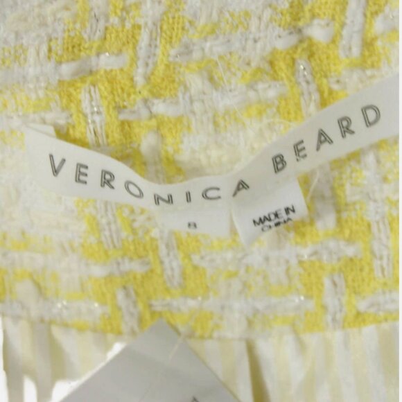 EUC Veronica Beard Bryne Yellow Tweed Open-Front Jacket Blazer 8 - Picture 10 of 11